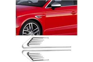 JNNJ 2 Pezzi Decalcomania Per Cofano Auto, Griglia Laterale Per Flusso D'Aria Per Auto Sfiato Coperchio Ventilazione Trim, Rivestimento Di Prese D'Aria Laterali Decorative(Argento)