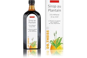 DR.THEISS Dr Theiss - Sirop au Plantain - Doux & Apaisant pour la Gorge - Aide à Dégager les Voies Respiratoires - Plantes Sélectionnées et Miel - Flacon 250ml