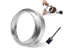 HKQP Anello Dosatore Caffè 51 Mm Imbuto Espresso Caffè Polvere Portafiltro Accessori Alluminio Imbuto Caffè Anello Dosatore Caffè Universale Anello Dosatore Per Accessori Barista (Argento) Con 1 Spazzola