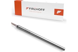 FIREHOFF Bujía para estufa de gránulos - 300W, 155 mm, diámetro 9,9 mm con conector rápido - 1 año de garantía