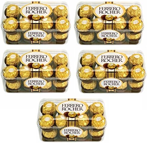 Ferrero Rocher Chocolates 16 Pieces, 200g - Pack of 5