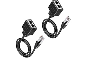 AOUZOVLI 2 Stück RJ45 Splitter Adapter LAN Splitter RJ 45 Verteiler 1 auf 2 Weiblich Cable LAN Ethernet Extender 1 männlich zu 2 weiblich Cable für Ethernet Cat5 Cat5e Cat6 Cat7