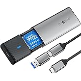 NVMe Case [Tool-Free], SETMSPACE M2 SSD Enclosure [NVMe & SATA], M.2 SSD Enclosure with 2-in-1 Cable, M2 USB Adapter for M-Ke