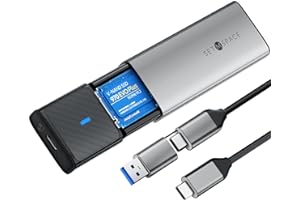 NVMe Gehäuse [Werkzeuglos], SETMSPACE M2 SSD Gehäuse [NVMe & SATA], M.2 SSD Gehäuse mit 2-in-1 Kabel, M2 USB Adapter für M-Key und B&M-Key, M2 SSD Case aus Aluminium- Grau Enclosure