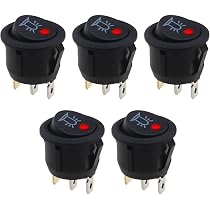 Lot De 4 Interrupteurs à Bascule Étanches 12V 20A Avec LED - Pré-câblés 20cm - Pour Voiture, Bateau, Camping-car (Rouge)