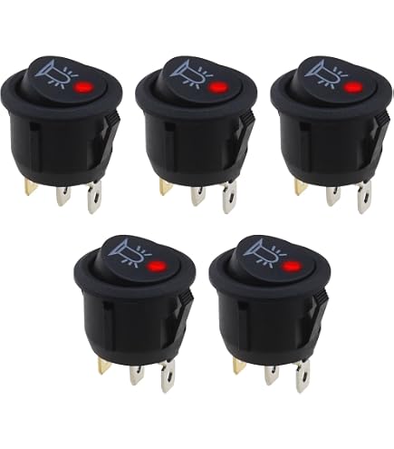 20A Round LED Toggle Switch 10 Pcs 12V Rocker Switches - 20A Round LED ...
