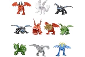 XRHOT Dragon Trainer Figure 10Pcs Mystery Dragons Collectible Mini Dragon Figure,Dragon Figurines Dragon Trainer Cake Toppers Mini Figures Set for Girls and Boys Kids Ages 3