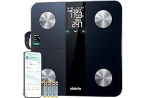 Etekcity Smart Scale for Body Weight, Bathroom Digital Scale with BMI, Body Fat, Muscle Mass with a Large Display, Support Exercise Plan, Calibration-Free & Offline Mode, Batteries Included