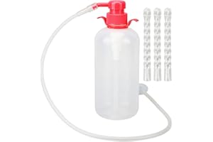 KENANLAN Limpiador Vaginal, Ducha Vaginal Multiusos 9 Agujeros Limpiador Vaginal de Silicona Extraíble para Mujeres con 3 Boquillas, 600 Ml