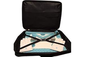 MasonicDirect Full Set Of Master Mason Apron (Lambskin),Masonic Cotton Gloves And Shoulder Bag