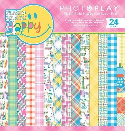 PhotoPlay Double-Sided Paper Pad 6"X6" 24/Pkg-Mad 4 Plaid, 8 Designs/3 Each