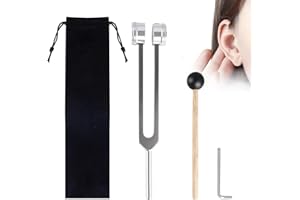 TRUKAFIE Forcella, diapason in lega di alluminio 128 hz con un martello in silicone e strumento di riparazione in un sacchetto di velluto morbido Offerta Risposta in frequenza accurata