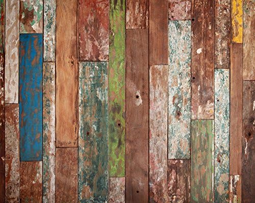 Ohpopsi "Weathered Wood" Wall Mural, Paper, Multi-Colour, Large