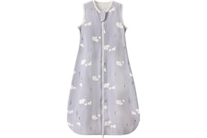 Nivolltha Super Soft 1 TOG Baby Sleeping Bag, 100% Cotton Spring & Autumn Sleeping Bag 6-18 Months for Infant Toddler, Newborn Essentials, Bear