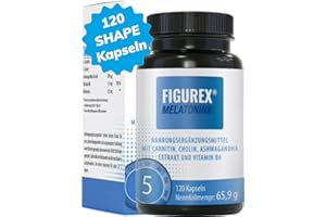 ‎FIGUREX FIGUREX Shape Kapseln, Stoffwechsel-Kur mit Vitamin B6, Melatonin hochdosiert, L-Carnitin hochdosiert und Ashwagandha Extrakt, 120 Kapseln