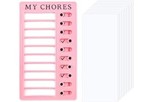Bekecidi to Do List Checklist Board, Daily Schedule Chore Chart for Kids Adults Memo Checklist Boards with 10 Blank Paper Detachable Plastic Task Planning Boards for Planner Home Office Travel (Pink)