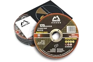Merryland Disco de Corte 125 Metal para Amoladora Angular, 125 X 1,0 X 22,23 mm Disco Corte 25 Piezas, Acero INOX Hierro, Experto-Line E12081042