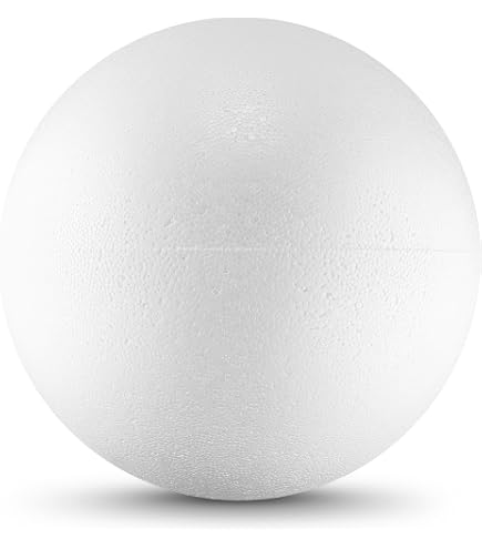 Bolas Poliestireno 9 Cm - 20 Unidades, Para Manualidades, Decoración, Revestimiento, Color Blanco