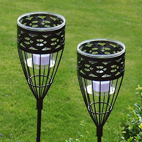 2er Set Windlicht - Fackel - Gartenstecker