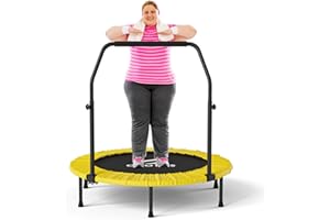 CLORIS 101,6 cm faltbares Fitness-Trampolin – maximale Belastung 400lb, Mini-Rebounder mit verstellbarem Schaumstoffgriff für Kinder und Erwachsene, Indoor/Outdoor, Fitness, Körperübung