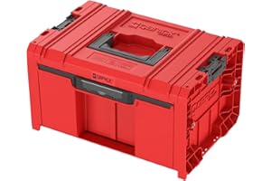 QBRICK SYSTEM Qbrick - System PRO Drawer 1 Toolbox 2.0 BASIC RED ULTRA HD - Tool Box Made of Plastic with High Load Capacity - Drawer Organiser Storage for Work Accessories and More