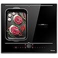 Karinear Magnetic Knob Induction Hob, 60cm Dual Flex Zone Induction Hob Touch Control with Safe Lock,Boost,Timer, No Plug Superior Style