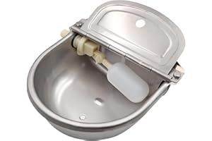 MasXirch Abbeveratoio in Acciaio Inox con Tappo di Scarico e Valvola a Galleggiante Regolabile, Abbeveratoio Automatico Per Bestiame Cavallo Cane Mucca Capra Maiale Pecora