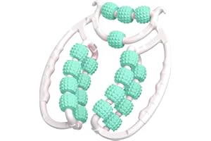 ELECTRI-HQ Rouleau Massage，Rouleau de jambe, rouleaux de massage à 20 roues pour les jambes, rouleau de cellulite en plastique, rouleau de masseur de cellulite non glissant pour cuisse (vert)