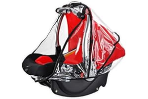 INSZKOOS Universal Baby Car Seats Rain Cover Infant Weather Shield Travel Carrier Raincover Car Seat Accessory Rain Cover for Maxi COSI, Ventilated Wind Rain Shield with Easy Access Zipper & Handle Opening