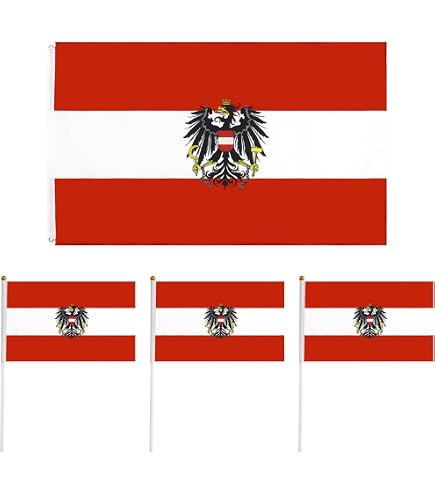 U24 Flagge Österreich-Ungarn – 30 X 45 Cm Bootsflagge Aus Polyester | Wetterfest & Hissfertig Mit Gurtband