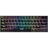 DIERYA 60% Mechanical Gaming Keyboard True RGB Backlit Bluetooth 5.1 Wired/Wireless LED Computer Keyboard for Multi-Device iP