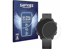 savvies Protection Ecran pour Garmin Forerunner 245 Music (6 Pièces) - Film Protection Ultra Clair