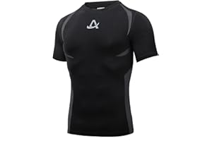 AMZSPORT Maglie Compressione Uomo Maglietta Palestra a Manica Corta T-Shirt Ciclismo Running