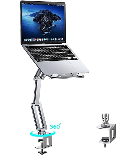 Support De Fixation Latéral Réglable Pour Ordinateur Portable, Support De Bureau Suspendu En