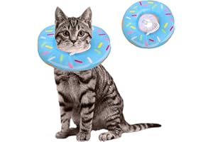 ROEOWENE Collerette Chat Anti Lechage Anti Grattage Colerette Chat Collier de Récupération Chat Après Chirurgie Collerette Chien Souple Collerette pour Chat Réglable Anti Morsure Protection Cône-M