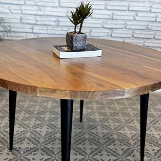 Naresh Art @ Handicraft Solid Mango Wooden Round 4 Seat...