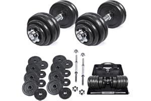 SPORTINATOR® "Machine" Hantel Set mit Koffer – Kurzhantel oder 2-in-1 Hantelset (15–40 kg) – Gusseisen & Stahl – Für effektives Ganzkörpertraining zu Hause oder unterwegs