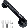 Bath Grab Rails with Anti-Slip Grip Stainless Steel Shower Grab Bar Handles for Elderly Bathroom Safety Grab Rail Mobility Aids Safety Hand Rail, Black 30cm