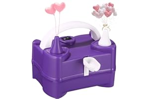 Yulado Inflador de Globos de Aire Eléctrico, Bomba Globo Eléctrica 400W, Modo Automático y Semiautomático, Bomba portátil de Doble Boquilla para Decoración de Fiestas Cumpleaños Bodas y Festivales