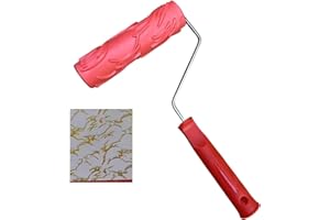 BOSONS Embossing Texture Patterned Paint Roller for Wall Decoration, DIY Paint Art Tool for Wall Decoration, 7'' Pattern Paint Roller for Wall, Graining Painting Tool with Handle (B)