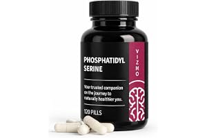 Phosphatidylserin 100mg – 120 Högdoserade Veganska Kapslar för Minne, Koncentration, Stressreduktion, Sänkning av Kortisolnivåer, Kortisolbalans, Fokus – Vegansk, Non-GMO, Glutenfri, Laboratorietestad