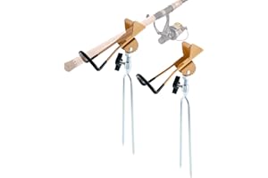QWORK® 2 Piezas Soportes para caña de Pescar, Ajustable de 360°, Soportes para caña de Pescar enchufables