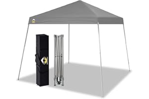 Crown Shades Grey Gazebo 3m x 3m Base 2.5m x 2.5m Top Heavy Duty Pop Up Gazebo Waterproof Shelter Height Adjustable Camping Gazebo for Garden and Beach with Carry Bag​