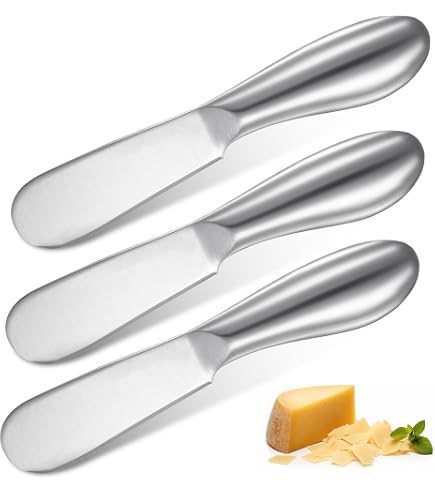 4-teiliges Set Buttermesser & Käsestreuer – Edelstahl 18/10, Spiegelpoliert, 16 Cm Länge, Spülmaschinenfest