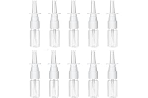 RAFIYU 10 Pezzi Flaconi Spray Nasale, Atomizzatore Ricaricabile in Plastica da 10 ml, Riutilizzabile Spruzzatori Nasali Vuoti, Fine Nebulizzatore Spray Nasali Trasparenti, oli essenziali per fragranze