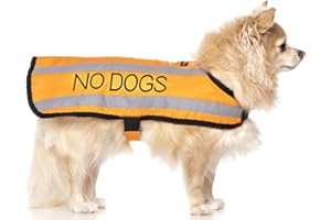 DEXIL NO DOGS (Not good with other dogs) Orange Colour Coded S M L Reflective Waterproof Fleece Lined Warm Dog Coats PREVENTS Accidents By Warning Others Of Your Dog In Advance (S)