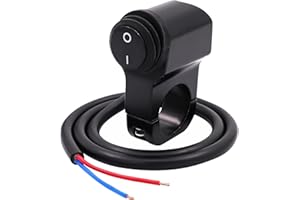 Waterproof Solid AL Alloy IP68 Toggle Switch for Motorcycle Handlebar, Ourbest 12V Dirt Bike Light Switch - Fits 7/8" Handlebars Black