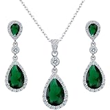 Parure De Bijoux Mariage Goutte D'Eau GULICX - Collier, Boucles D'Oreilles, Bracelet - Cristaux Autrichiens (Saphir, Rubis...) - 6