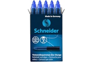 Schneider One Change 185403 Wkłady do Długopisu, Niebieski, 5 sztuk