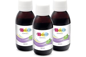 PEDIAKID - Sirop Sommeil - Complément alimentaire favorisant l'endormissement - Réduit les réveils nocturnes - Formule exclusive au Sirop d'Agave Lavande & Marjolaine- Goût Cerise - Lot de 3